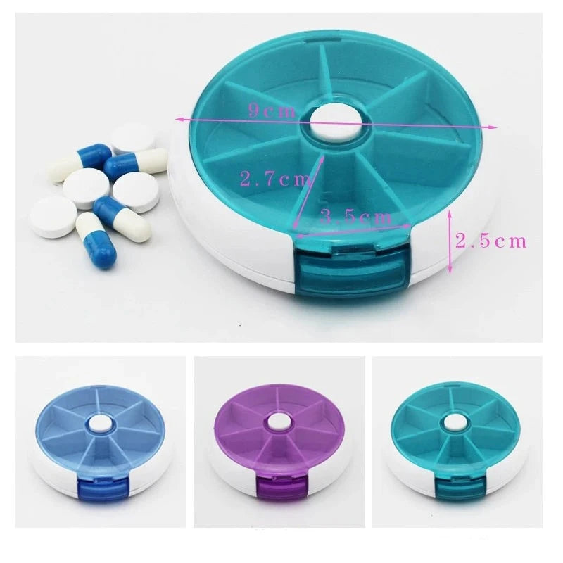 Caixa de Armazenamento de 7 Compartimentos para Pílulas, Medicamentos e Vitaminas