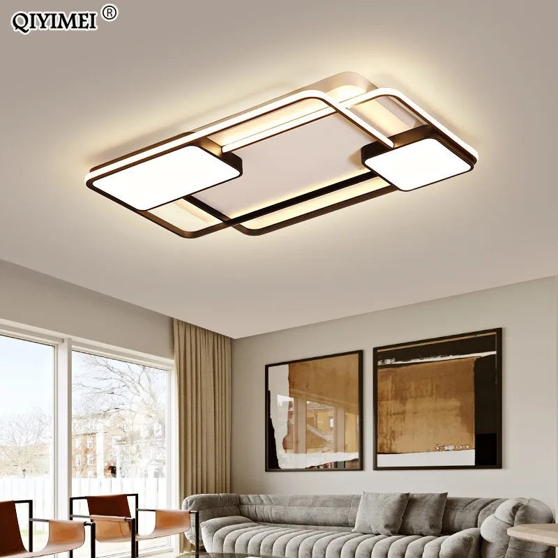 Nova luminária de teto LED com design moderno para sala de estar, jantar e quarto. Lâmpada de teto LED para iluminação residencial.
