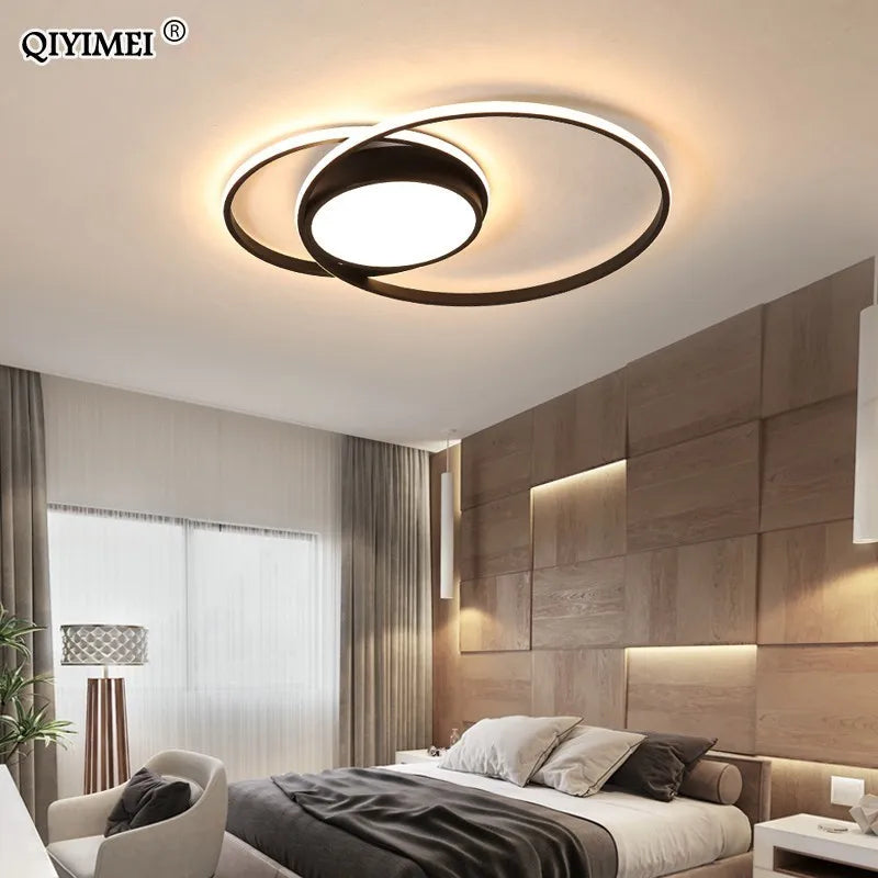 Nova luminária de teto LED com design moderno para sala de estar, jantar e quarto. Lâmpada de teto LED para iluminação residencial.