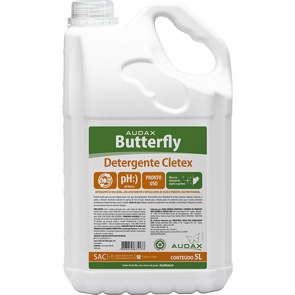 Detergente Butterfly Cletex 5 Litros Cod 106055 Audax